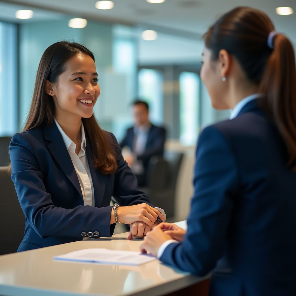 Bank visit with client